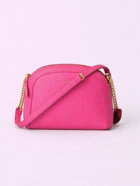 Nanette Lepore Haydee Hot Pink Crossbody Pebble Vegan Leather NWT